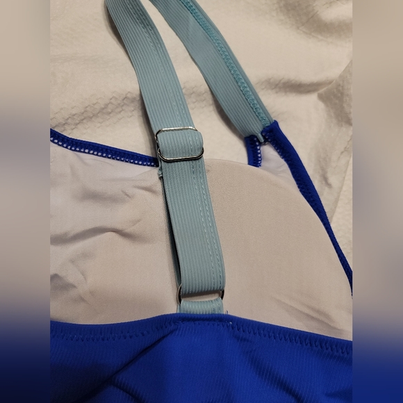 BRAND NEW ATHLETIC SPORTS BRA HIGH WAISTED RIBBED PADDED SWIM BATHING VOLLEYBALL - Picture 6 of 10